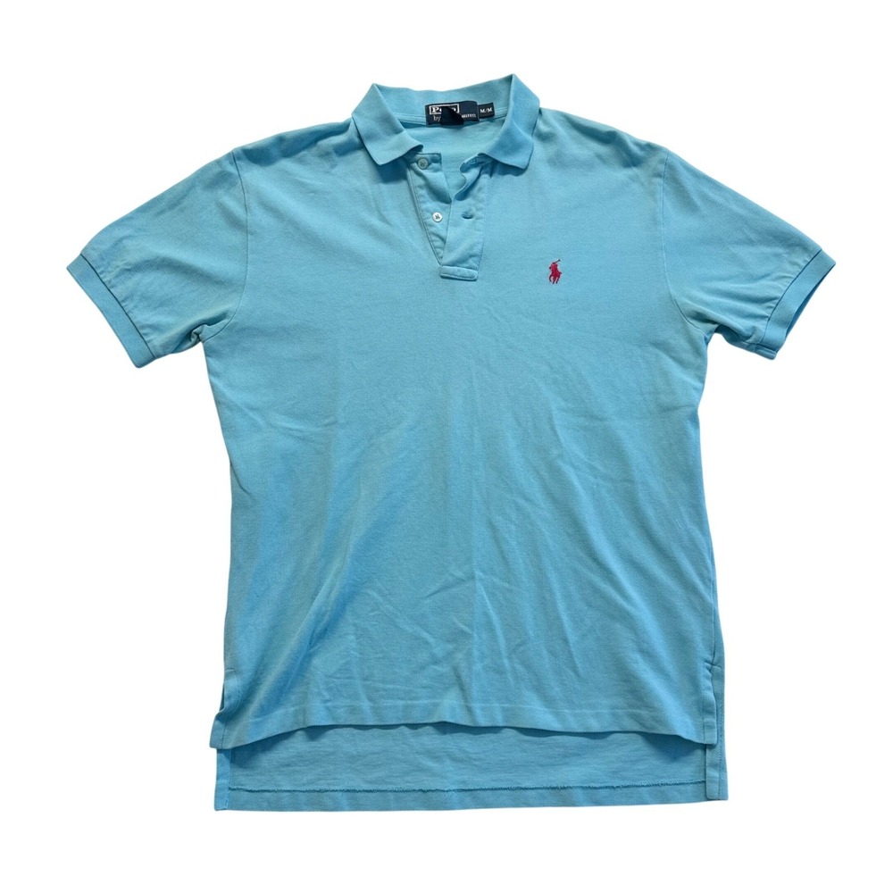 Polo Ralph Lauren Polo Shirt Mens Size M Light Blue Excellent Short Sleeve Logo